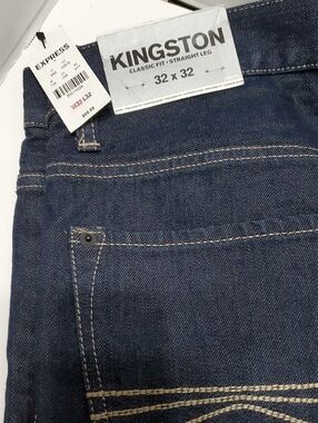 Express Kingston Straight Leg Men's Jeans - Dark Blue- Size 32x32